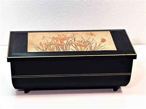 vintage japan chokin art etched mixed metal jewelry box|Japanese Chokin Art Jewelry Music Box .